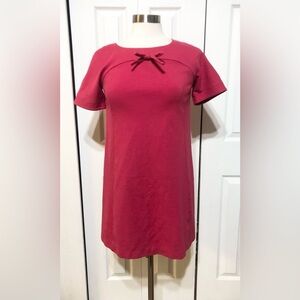 Boden Red Short Sleeve Ladies Crew Neck Mini Shift Dress Size US 4